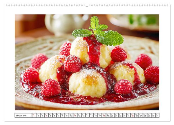 Produktbild: Gaumenfreuden. Das wundersch&ouml;ne &Ouml;sterreich auf dem Teller (Wandkalender 2026 DIN A2 quer), CALVENDO Monatskalender