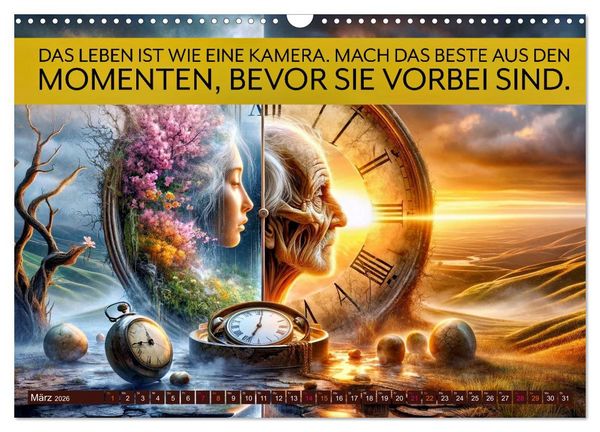 Produktbild: Im Flow der Zeit - im Hier und Jetzt (Wandkalender 2026 DIN A3 quer), CALVENDO Monatskalender