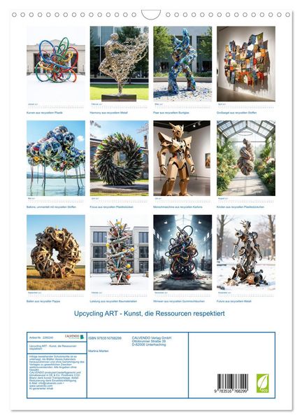 Produktbild: Upcycling ART - Kunst, die Ressourcen respektiert (Wandkalender 2027 DIN A3 hoch), CALVENDO Monatskalender