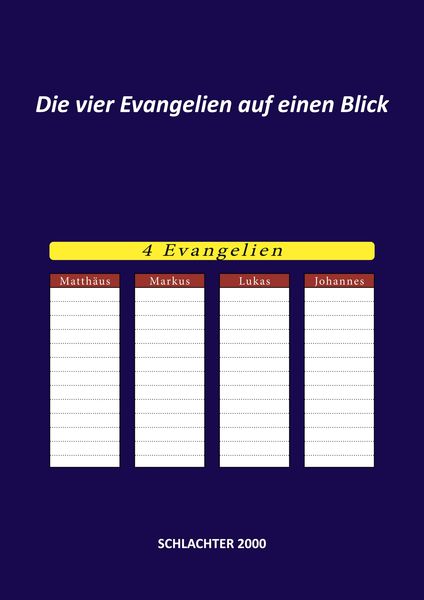 Produktbild: Die vier Evangelien auf einen Blick