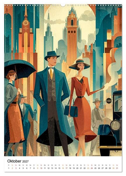 Produktbild: Art Deco - Glamour, Geometrie und Goldstaub (Wandkalender 2027 DIN A2 hoch), CALVENDO Monatskalender