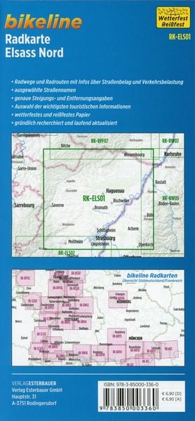 Produktbild: Radkarte Elsass Nord