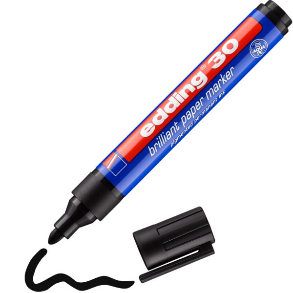 Produktbild: Edding 30 Pigmentmarker brillant 1,5-3 mm schwarz
