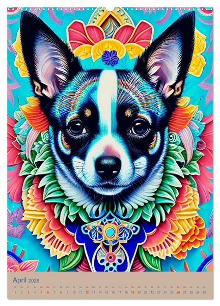 Produktbild: Chihuahuas. Kunstvolle Portr&auml;ts der kleinen Hunde (hochwertiger Premium Wandkalender 2026 DIN A2 hoch), Kunstdruck in Hochglanz