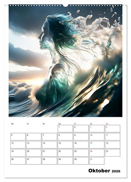 Produktbild: Wellen Illusionen (hochwertiger Premium Wandkalender 2026 DIN A2 hoch), Kunstdruck in Hochglanz