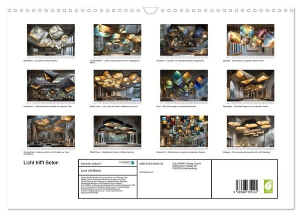 Produktbild: Licht trifft Beton (Wandkalender 2026 DIN A3 quer), CALVENDO Monatskalender