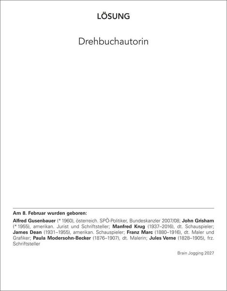Produktbild: Brain Jogging Tagesabrei&szlig;kalender 2027 - Ged&auml;chtnis, Konzentration, Logik