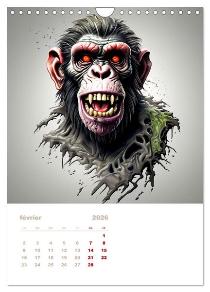 Produktbild: Marche des zombies (Calendrier mural 2026 DIN A4 horizontal), CALVENDO calendrier mensuel
