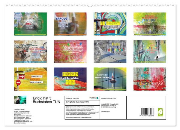 Produktbild: Erfolg hat 3 Buchstaben TUN (hochwertiger Premium Wandkalender 2026 DIN A2 quer), Kunstdruck in Hochglanz
