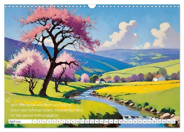 Produktbild: Johann Wolfgang von Goethe. Ber&uuml;hmte Zitate malerisch inszeniert (Wandkalender 2026 DIN A3 quer), CALVENDO Monatskalender