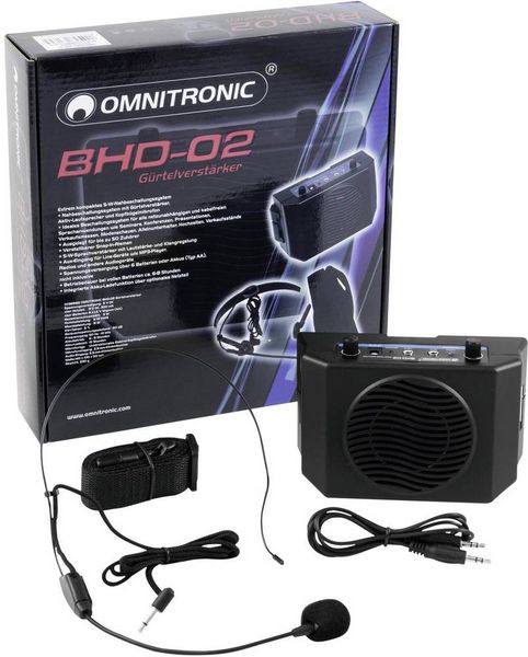Produktbild: Omnitronic BHD-02 Mobiler PA Lautsprecher 50cm 2 Zoll batteriebetrieben 1St.