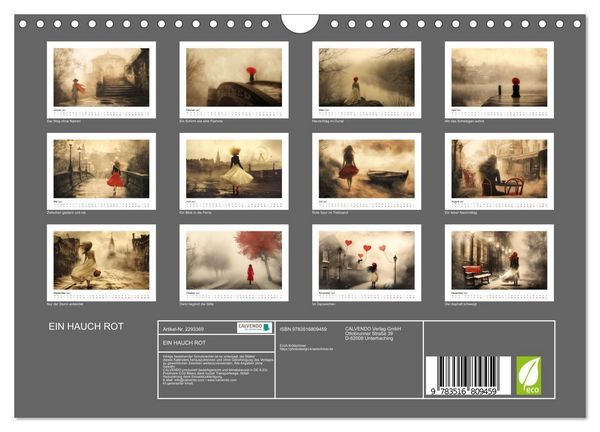 Produktbild: EIN HAUCH ROT (Wandkalender 2027 DIN A4 quer), CALVENDO Monatskalender