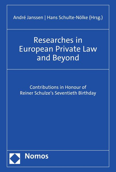 Produktbild: Researches in European Private Law and Beyond