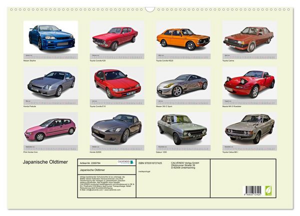 Produktbild: Japanische Oldtimer (Wandkalender 2026 DIN A2 quer), CALVENDO Monatskalender