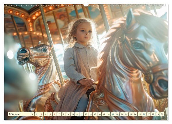 Produktbild: Karussell Nostalgie fr&uuml;her und heute (hochwertiger Premium Wandkalender 2026 DIN A2 quer), Kunstdruck in Hochglanz