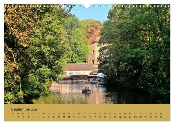 Produktbild: Stressfreie Zone! Parks und gr&uuml;ne Oasen in Augsburg (Wandkalender 2026 DIN A3 quer), CALVENDO Monatskalender