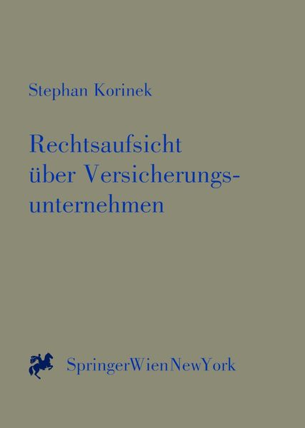 Produktbild: Rechtsaufsicht &uuml;ber Versicherungsunternehmen