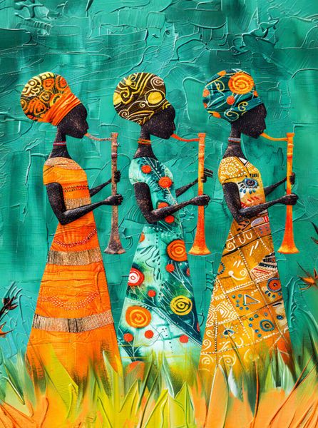 Produktbild: CALVENDO Puzzle Drei Frauen mit Musikinstrumenten in Afrika | 2000 Teile Lege-Gr&ouml;&szlig;e 90x67cm Foto-Puzzle f&uuml;r gl&uuml;ckliche Stunden