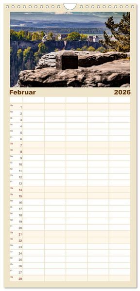 Produktbild: Familienplaner 2026 - Dresden und Elbsandsteingebirge mit 5 Spalten (Wandkalender, 21 x 45 cm) CALVENDO
