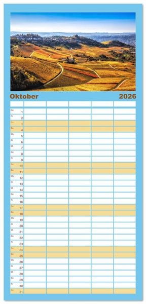 Produktbild: Familienplaner 2026 - Malerisches Stuttgart mit 5 Spalten (Wandkalender, 21 x 45 cm) CALVENDO