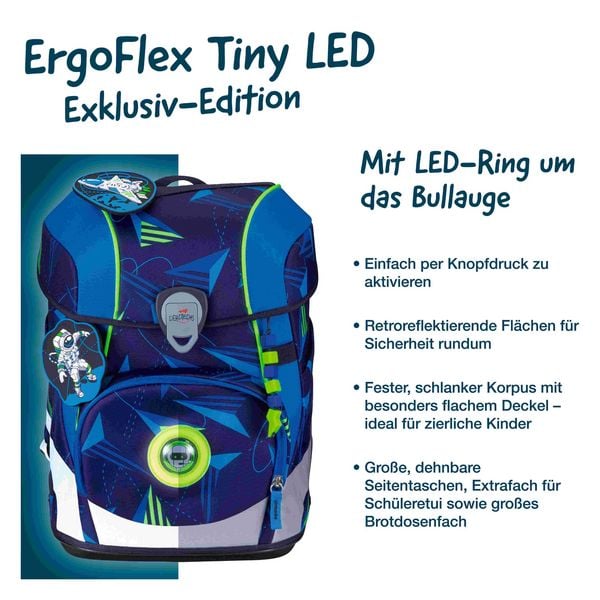 Produktbild: DerDieDas Schulranzen Set ErgoFlex Tiny LED, Schulranzen Set, 5tlg, Moon Mission