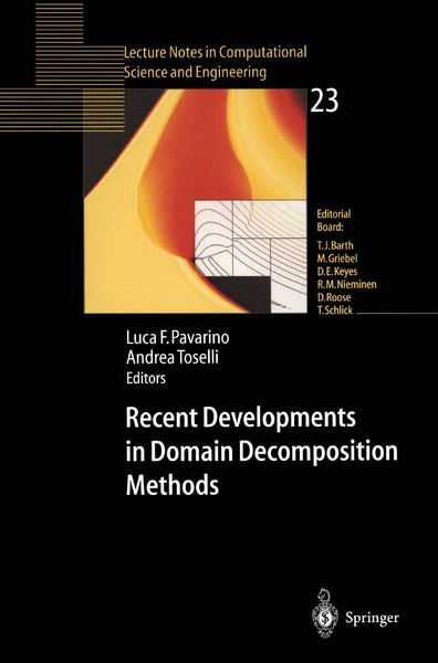Produktbild: Recent Developments in Domain Decomposition Methods