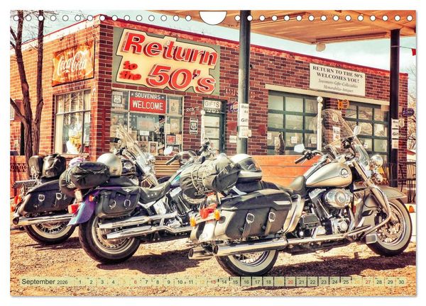 Produktbild: Nostalgie auf 2451 Meilen - Route 66 (Wandkalender 2026 DIN A4 quer), CALVENDO Monatskalender