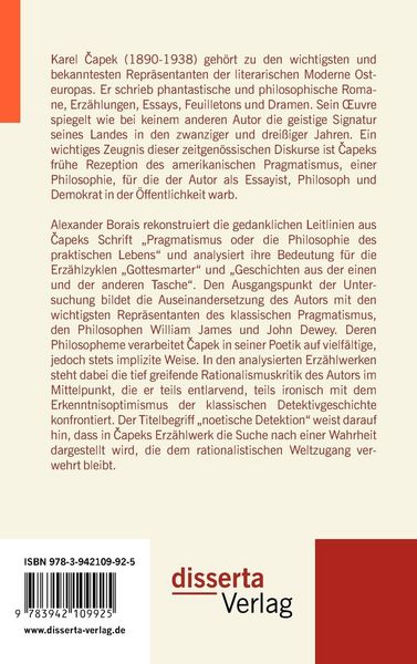 Produktbild: Karel Capeks Poetik der noetischen Detektion im Kontext seiner Pragmatismus-Rezeption