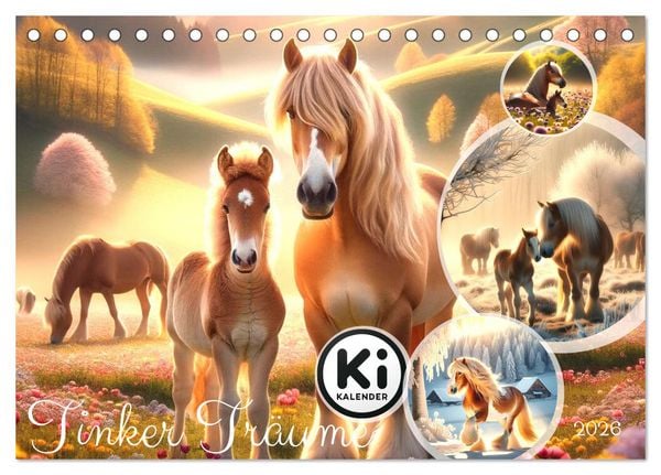 Produktbild: Tinker Tr&auml;ume - Ein Jahr auf zauberhaften Weiden (Tischkalender 2026 DIN A5 quer), CALVENDO Monatskalender