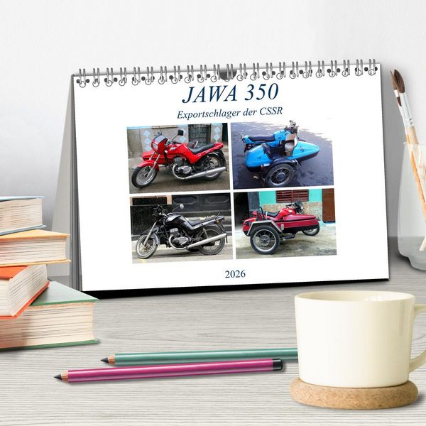 Produktbild: JAWA 350 - Exportschlager der CSSR (Tischkalender 2026 DIN A5 quer), CALVENDO Monatskalender