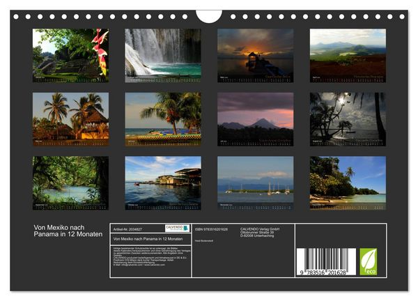 Produktbild: Von Mexiko nach Panama in 12 Monaten (Wandkalender 2026 DIN A4 quer), CALVENDO Monatskalender