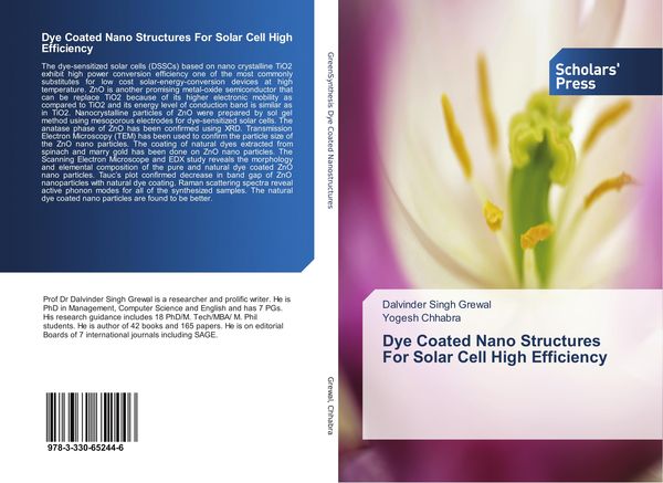 Produktbild: Dye Coated Nano Structures For Solar Cell High Efficiency