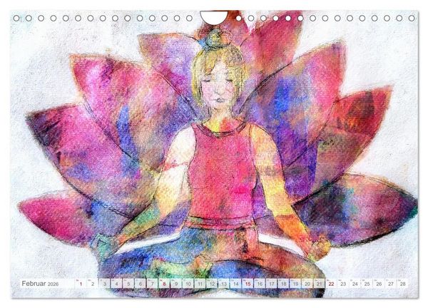 Produktbild: Yin Yoga Art - K&uuml;nstlerische Darstellung von Yin Yoga Asanas (Wandkalender 2026 DIN A4 quer), CALVENDO Monatskalender