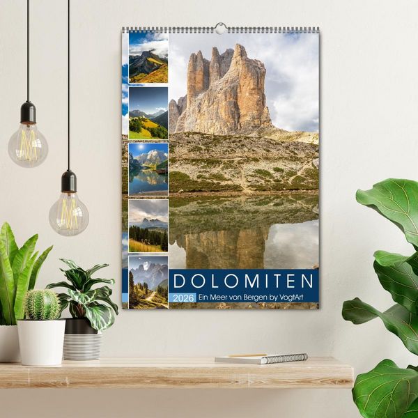 Produktbild: Dolomiten, ein Meer aus Bergen by VogtArt (Wandkalender 2026 DIN A2 hoch), CALVENDO Monatskalender