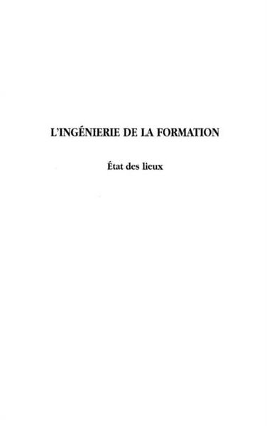 Produktbild: Ingenierie de la formation: etat des li