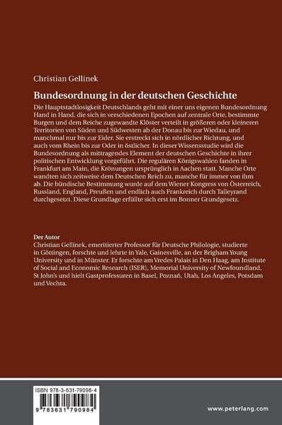 Produktbild: Bundesordnung in der deutschen Geschichte