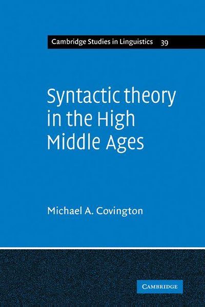 Produktbild: Syntactic Theory in the High Middle Ages