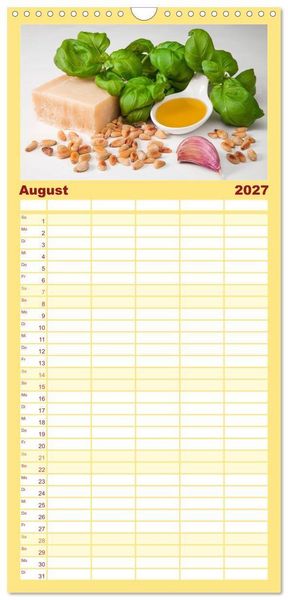 Produktbild: Familienplaner 2027 - Kulinarische Kompositionen mit 5 Spalten (Wandkalender, 21 x 45 cm) CALVENDO