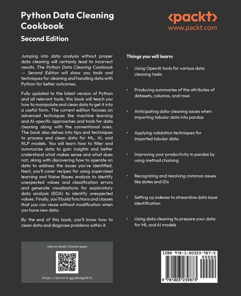 Produktbild: Python Data Cleaning Cookbook - Second Edition