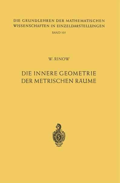 Produktbild: Die innere Geometrie der metrischen R&auml;ume