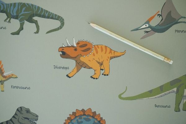 Produktbild: Scriptum Schreibtischunterlage f&uuml;r Kinder Acht Dinosaurier - 60 x 40 cm - aus premium Vinyl