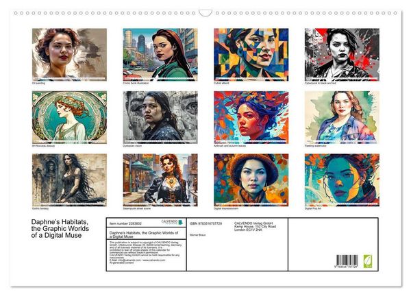 Produktbild: Daphne&rsquo;s Habitats, the Graphic Worlds of a Digital Muse (Wall Calendar 2027 DIN A2 landscape), CALVENDO 12 Month Wall Calendar