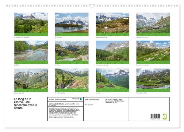 Produktbild: Le long de la Clar&eacute;e, une rencontre avec la nature (Calendrier mural 2026 DIN A2 vertical), CALVENDO calendrier mensuel
