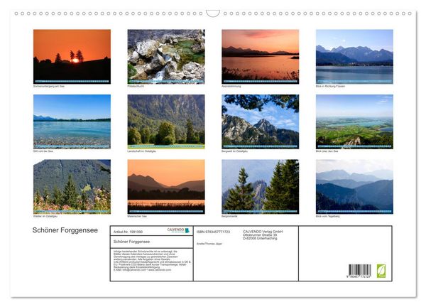 Produktbild: Sch&ouml;ner Forggensee (Wandkalender 2026 DIN A2 quer), CALVENDO Monatskalender