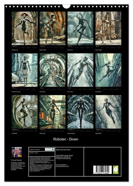 Produktbild: Roboter - Diven (Wandkalender 2026 DIN A3 hoch), CALVENDO Monatskalender