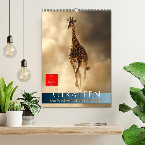 Produktbild: Giraffen - die Welt von oben betrachtet (Wandkalender 2026 DIN A2 hoch), CALVENDO Monatskalender
