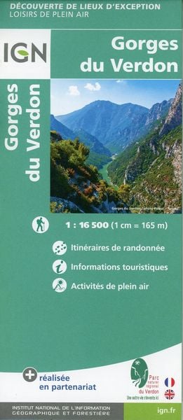 Gorges du Verdon 1 : 16 500, Karte von Collectif Ign, IGN Frankreich, 978-2-7585-4791-4