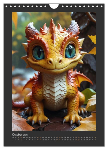 Produktbild: Enchanted Dragons: A year full of little wonders (Wall Calendar 2026 DIN A4 portrait), CALVENDO 12 Month Wall Calendar