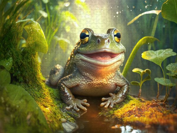 Produktbild: CALVENDO Puzzle Frosch | 1000 Teile Lege-Gr&ouml;&szlig;e 64x48cm Foto-Puzzle f&uuml;r gl&uuml;ckliche Stunden