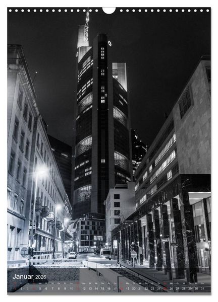 Produktbild: Frankfurt monochrom (Wandkalender 2026 DIN A3 hoch), CALVENDO Monatskalender
